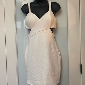 White colored cut out sides dress.